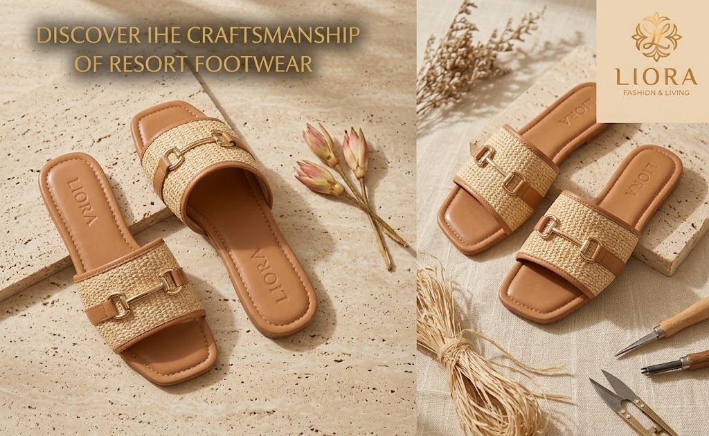 LIORA Artisan Handcrafted Raffia & Calfskin Leather Resort Slide Sandals (Horsebit Accent Flat Mules)