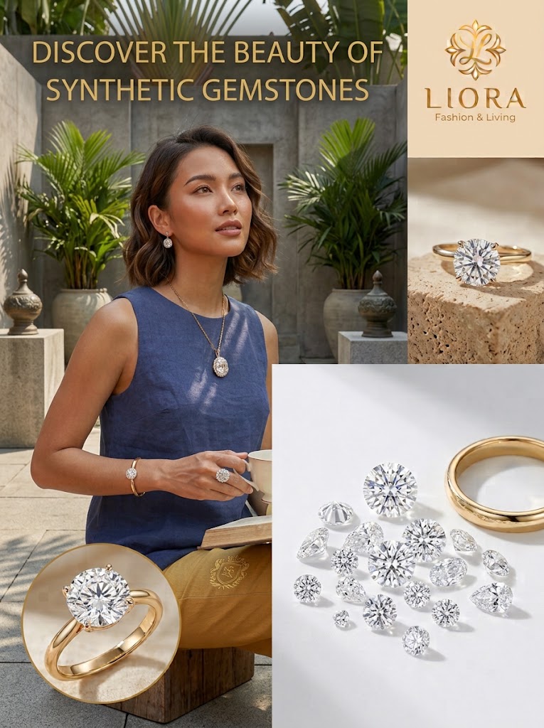 LIORA Lab-Grown Moissanite & Synthetic Diamond Solitaire Ring (18K Gold Vermeil Minimalist Fine Jewelry)