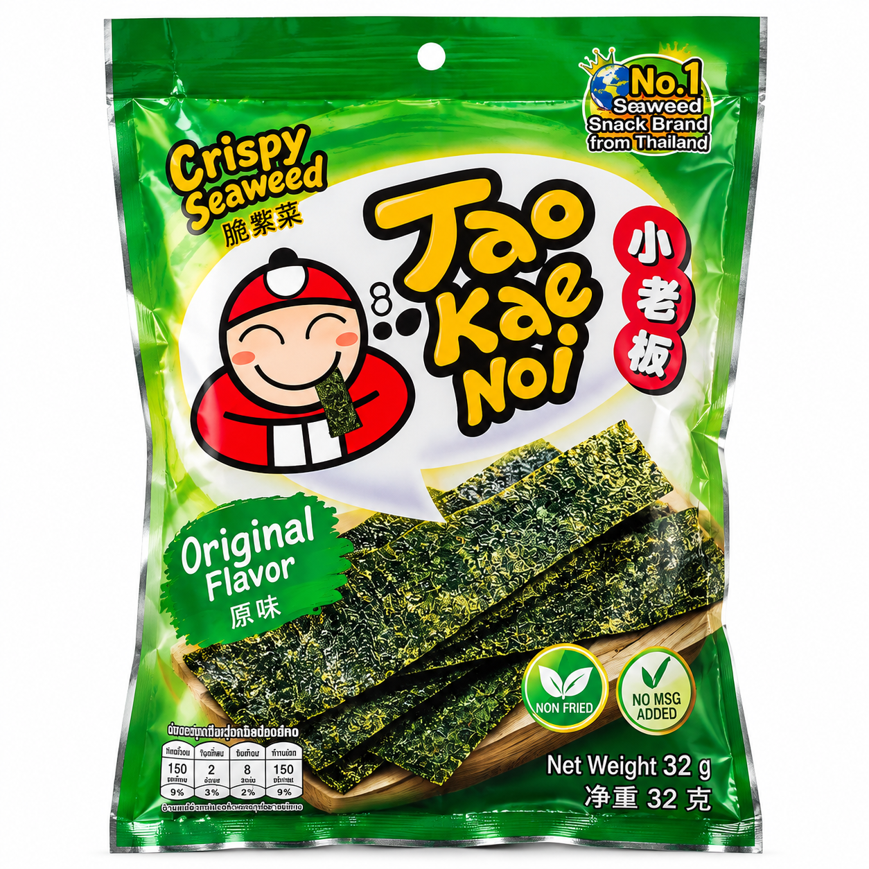 Tao Kae Noi Crispy Seaweed Original Flavor – 32g