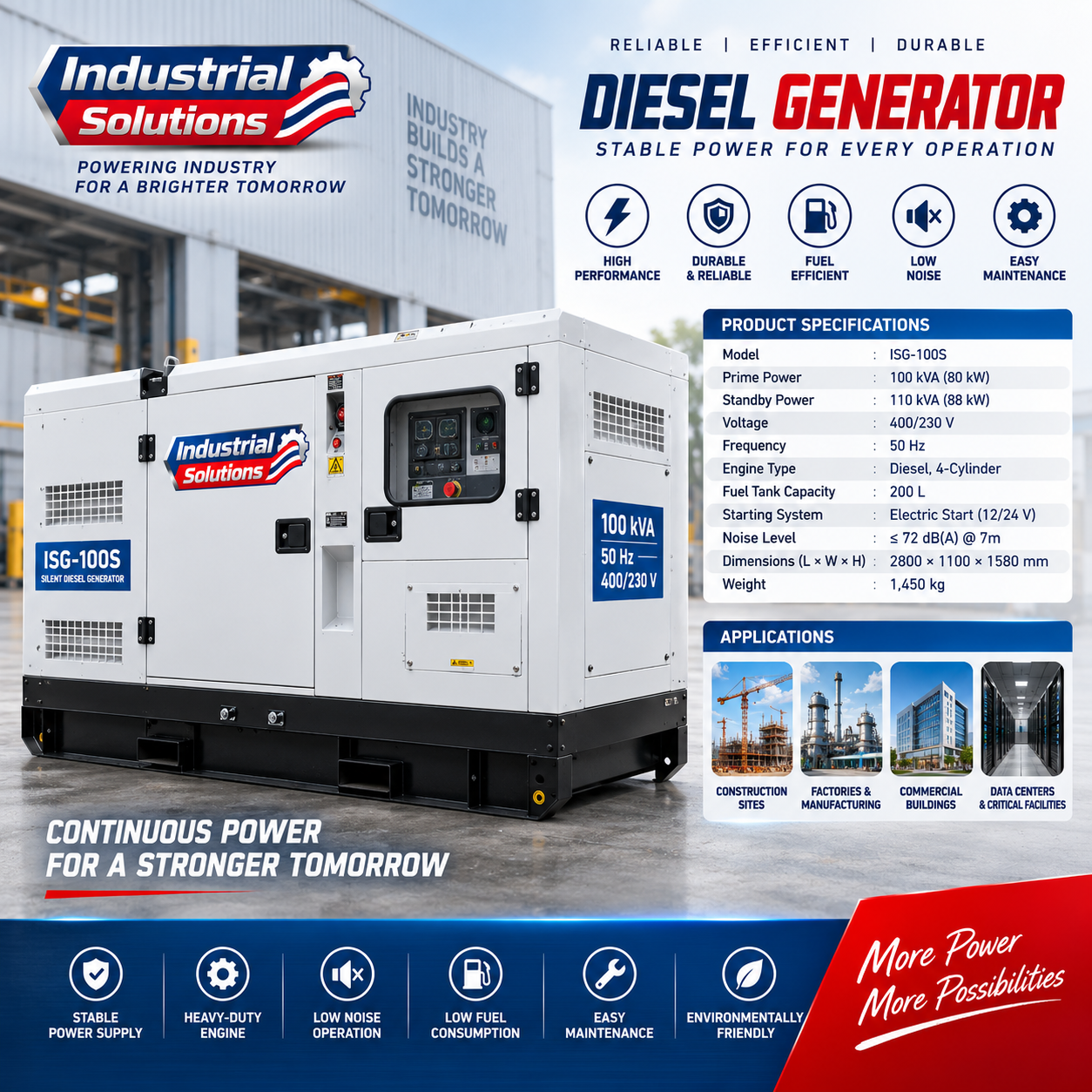 100 kVA Silent Diesel Generator – ISG-100S