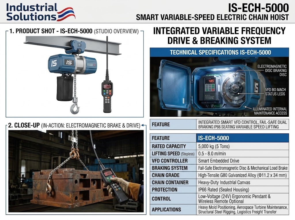 Industrial Heavy-Duty Smart Electric Chain Hoist IS-ECH-5000