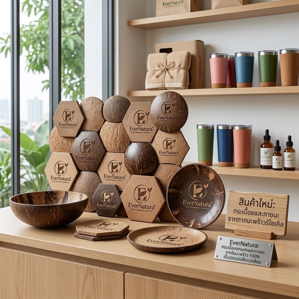 Eco-Friendly Upcycled Coconut Fiber Tiles & Tableware