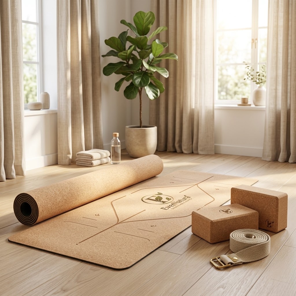 EverNatura 100% Natural Cork & Tree Rubber Eco Yoga Set