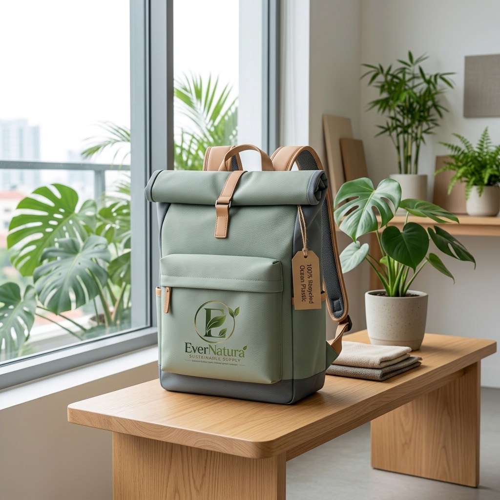 EverNatura 100% Recycled Ocean Plastic Waterproof Backpack