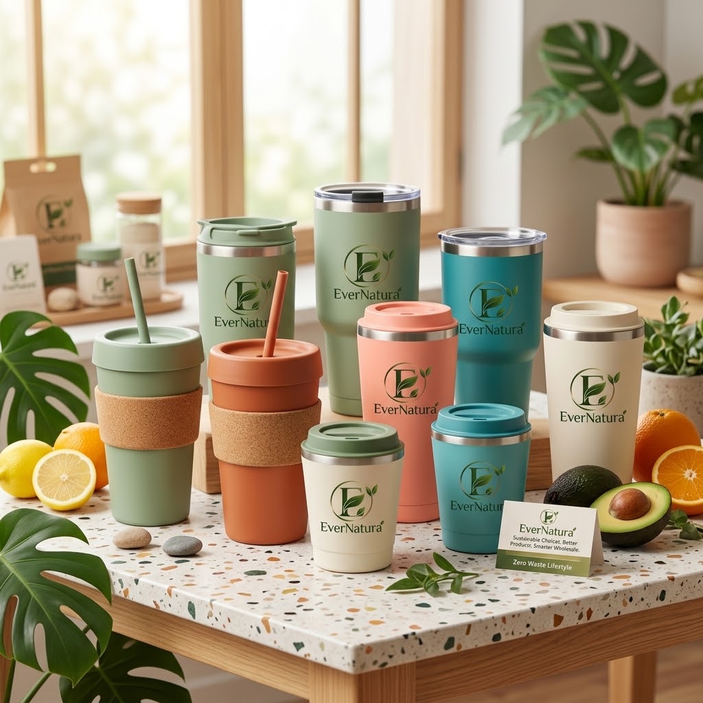 EverNatura Eco Insulated Travel Tumbler with Natural Cork Grip