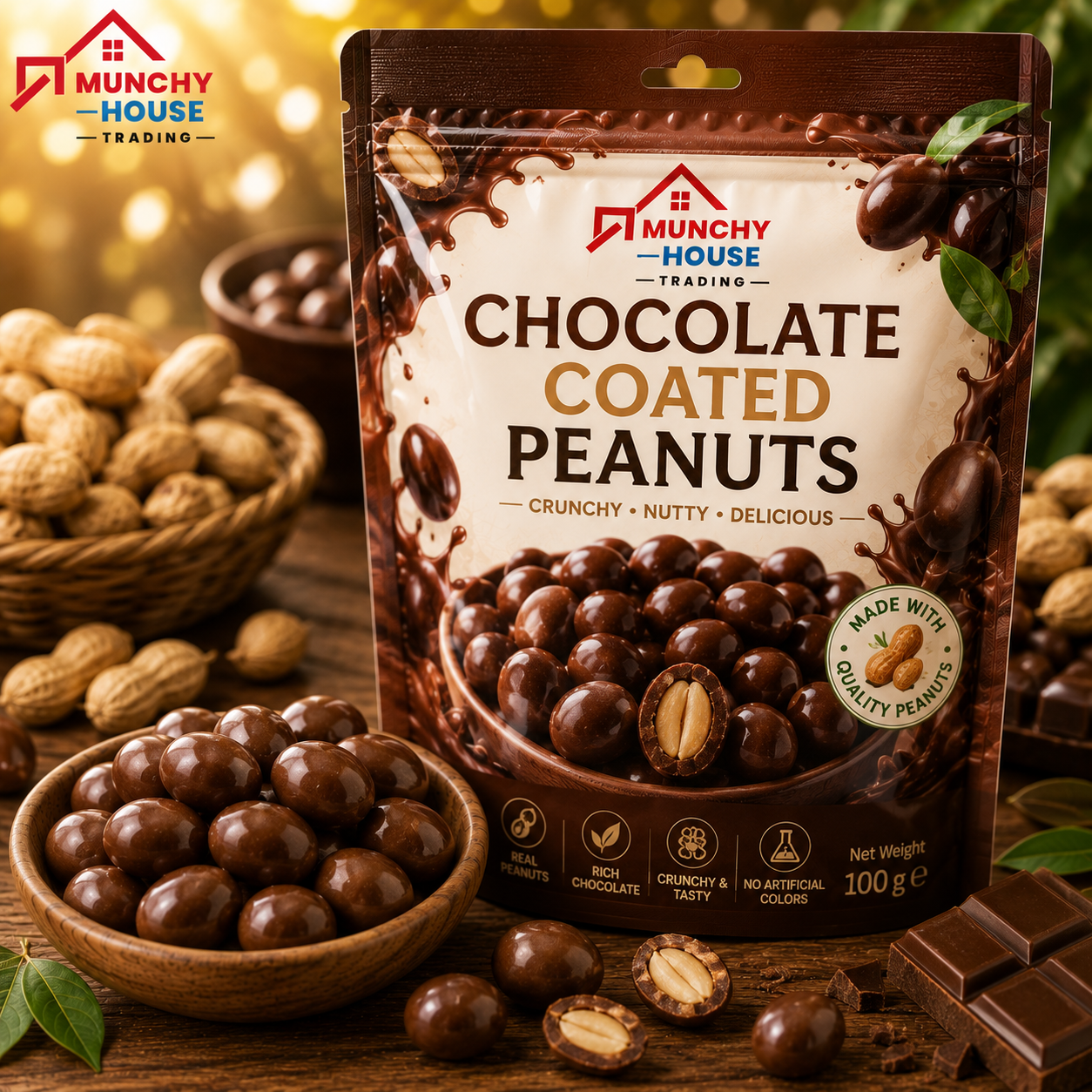 Munchy House Trading Premium Chocolate Coated Peanuts