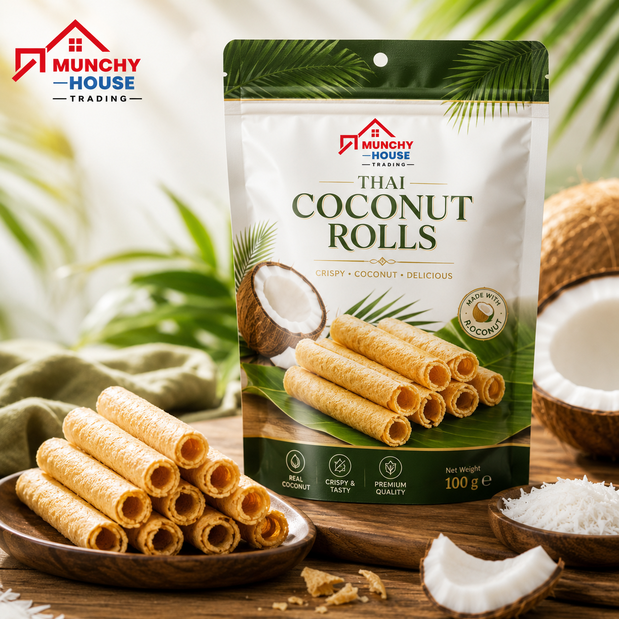 Munchy House Trading Premium Thai Coconut Rolls