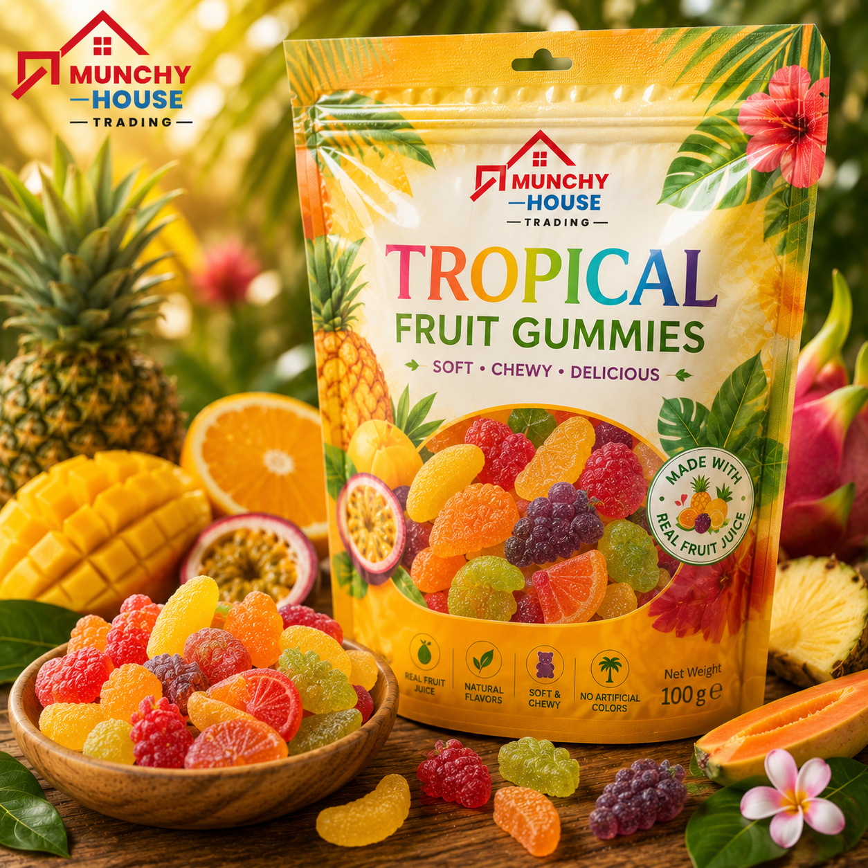 Munchy House Trading Premium Tropical Fruit Gummies