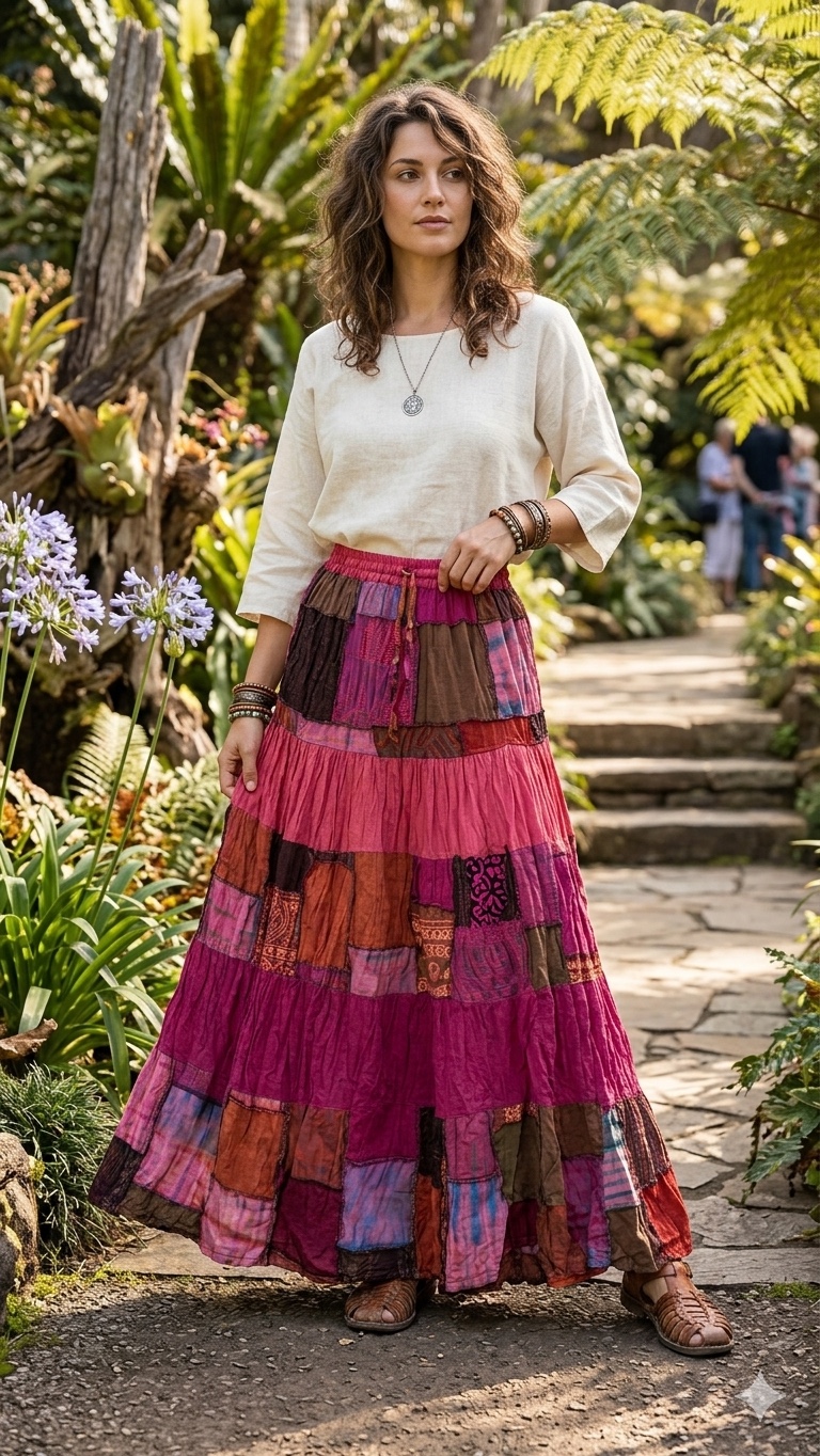 Garden Maxi Skirt – Floral-Inspired Artisan Long Skirt