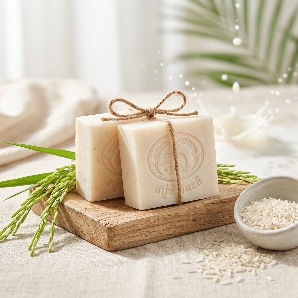 Authentic Thai Handmade Jasmine Rice Milk Brightening Herbal Soap (65g)