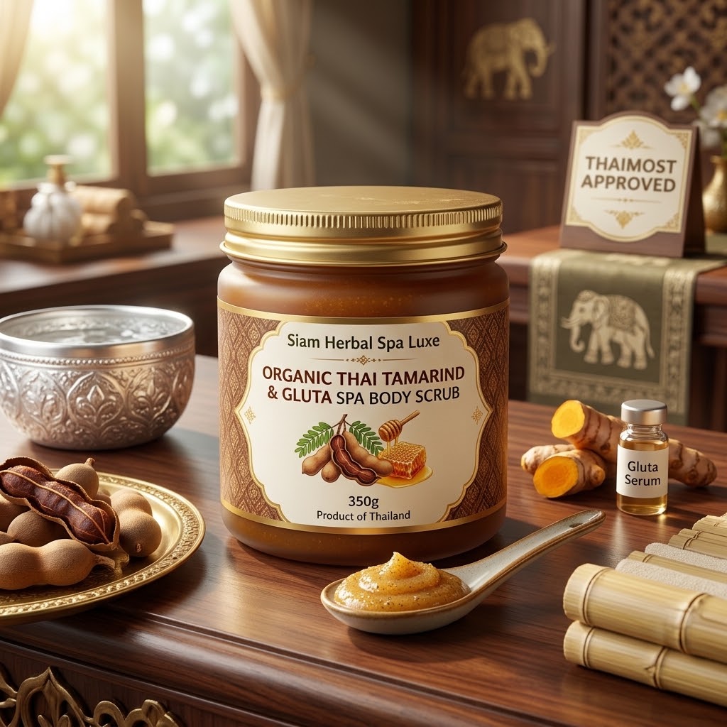 Thai Organic Tamarind & Gluta AHA Brightening Spa Body Scrub (350g)