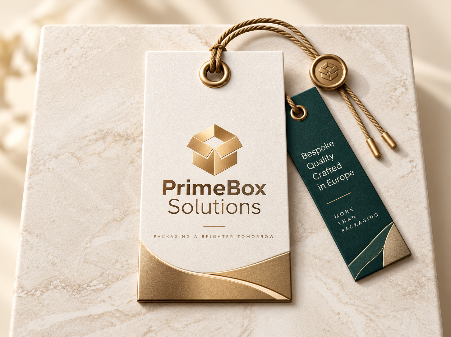 Custom Luxury Embossed Garment Hang Tags with Silver Foil Stamping & Waxed String