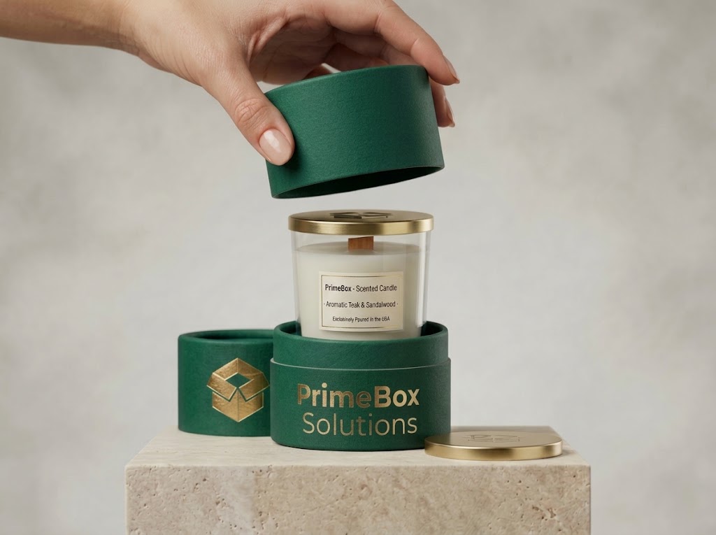 Custom Luxury Round Cardboard Cylinder Paper Tube Packaging Box with Silver Foil Logo