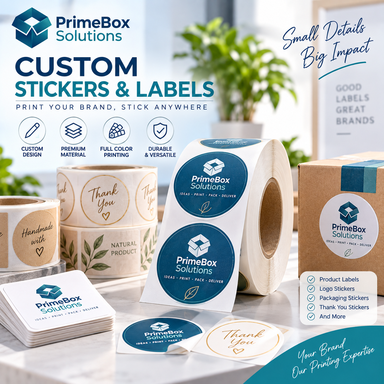 Custom Printed Self-Adhesive Sticker & Label Rolls