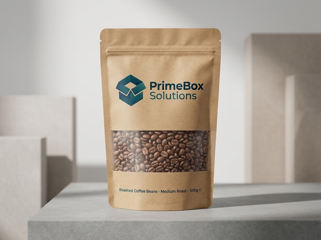 Eco-Friendly Custom Printed Kraft Paper Stand-Up Pouch with Zipper & Window