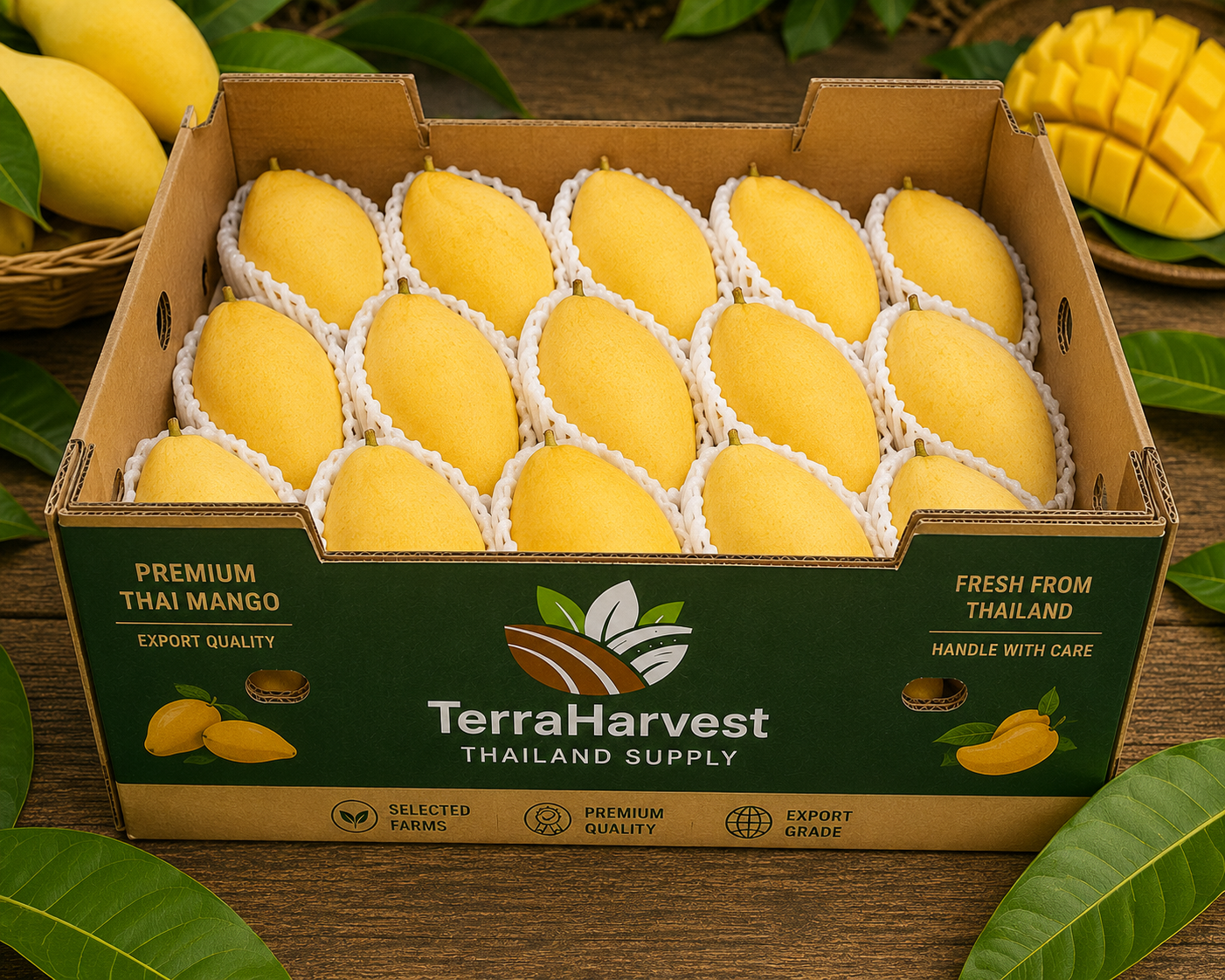 Premium Fresh Thai Nam Dok Mai Mango – Export Grade
