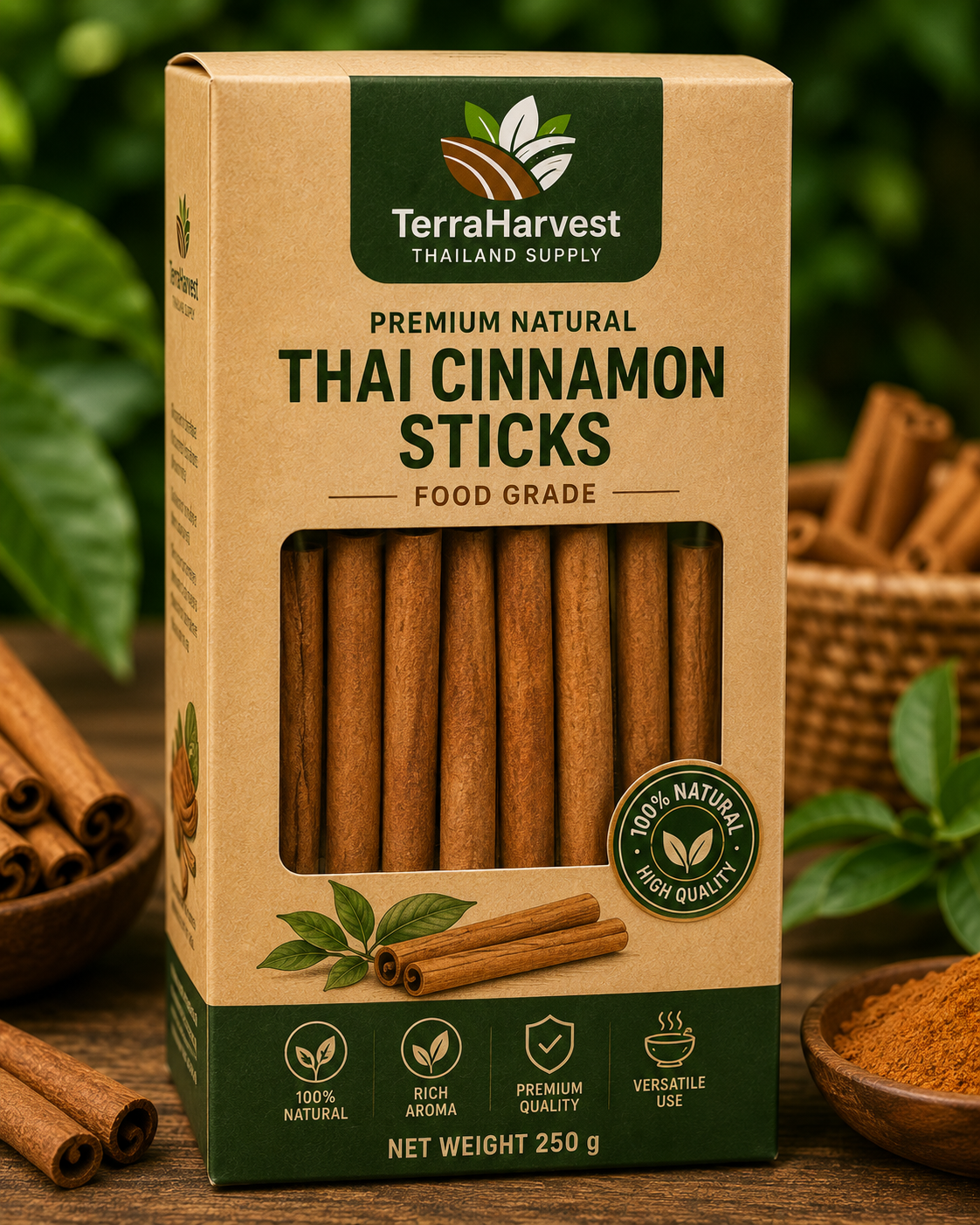 Premium Natural Thai Cinnamon Sticks – Food Grade