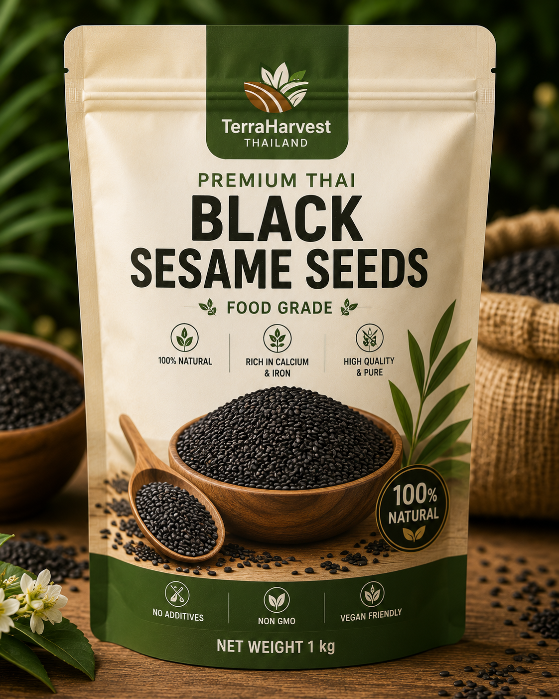 Premium Thai Black Sesame Seeds – Food Grade