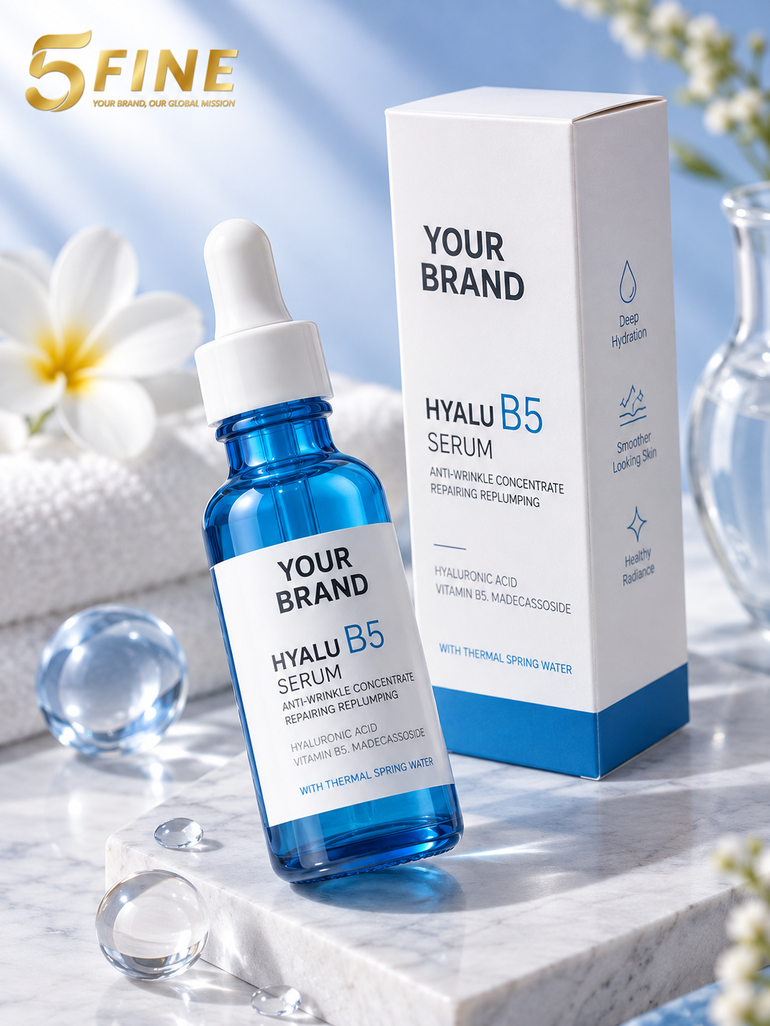 OEM Hyaluronic Acid + Vitamin B5 Serum – Hydrating & Plumping Facial Serum