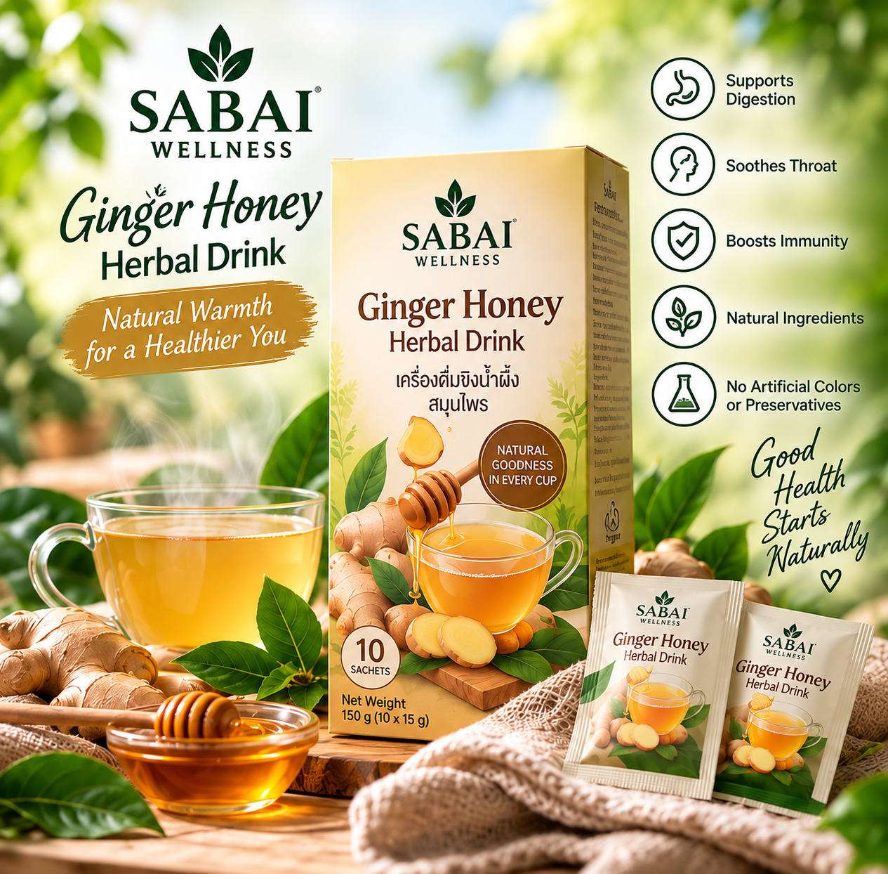 SABAI WELLNESS Ginger Honey Herbal Drink