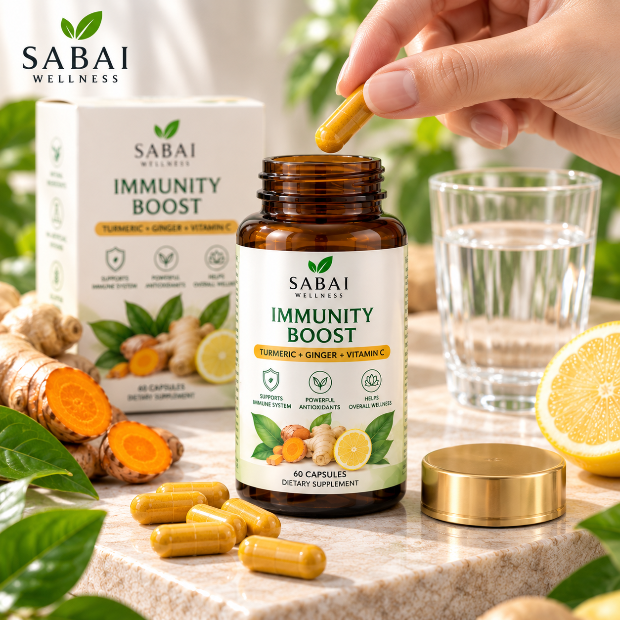 SABAI WELLNESS Immunity Boost – Turmeric, Ginger & Vitamin C