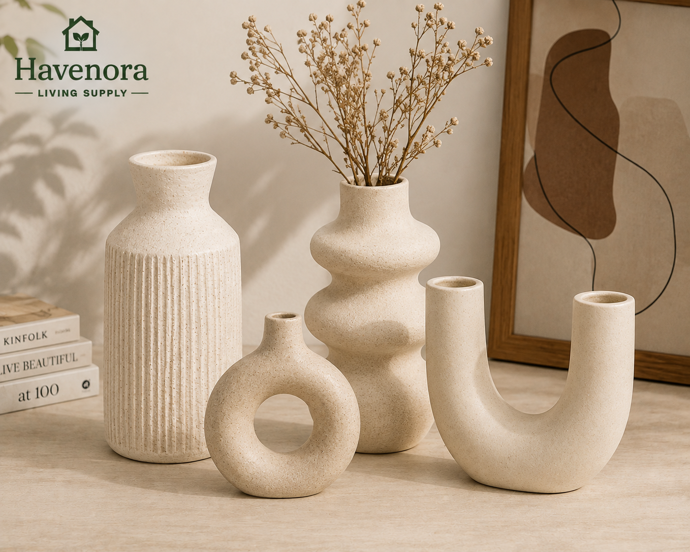 Modern Sculptural Ceramic Decorative Vase Set