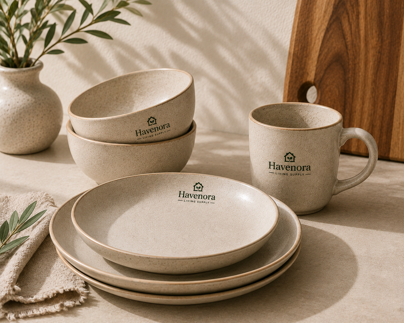 Modern Speckled Ceramic Dinnerware Set