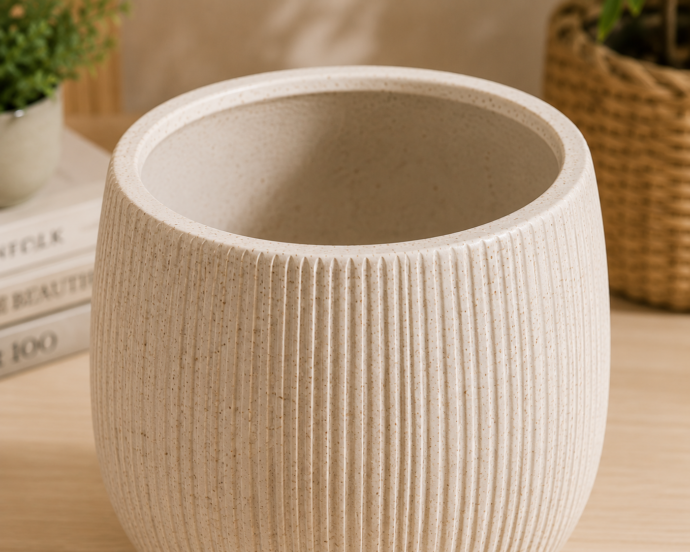 Modern Textured Ceramic Indoor Plant Pot