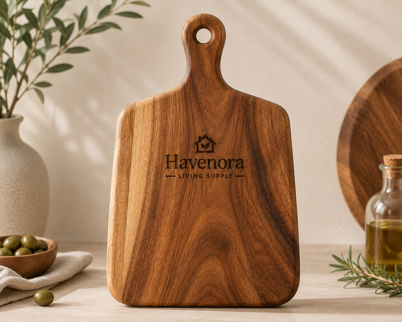 Natural Acacia Wood Serving & Charcuterie Board